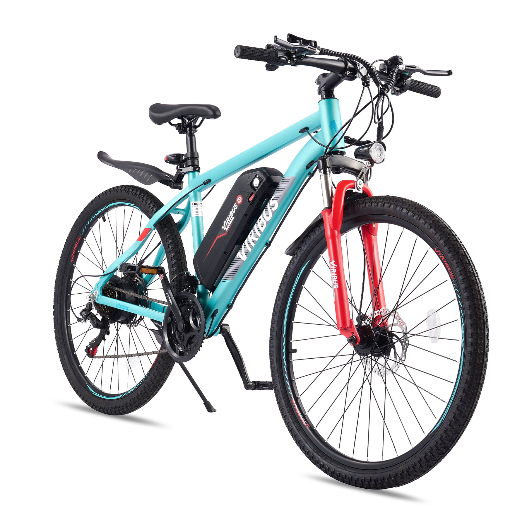 Viribus Electric Bike for Adults 26" Commuter Mountain Bike Disc Brakes 350W Motor 48V 10.4Ah Lithium, Mint