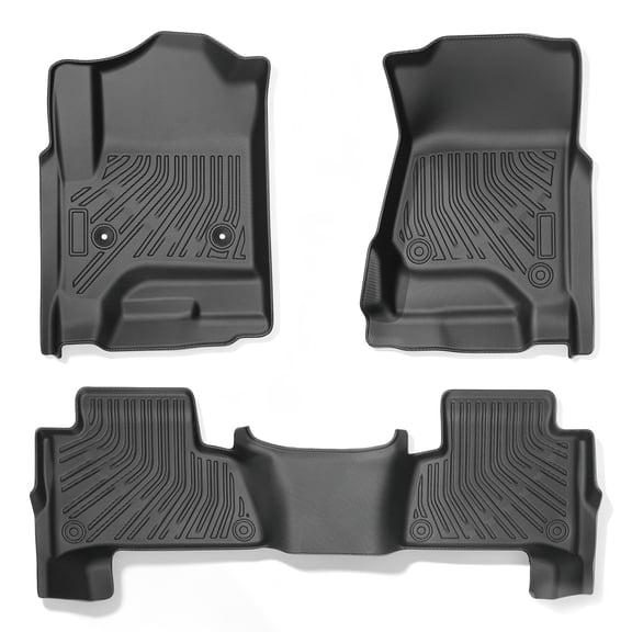 Findmall TPE Floor Mats Front & 2nd 3Pcs Replacement for Chevrolet Tahoe & GMC Yukon 2015-2020 Black All-weather