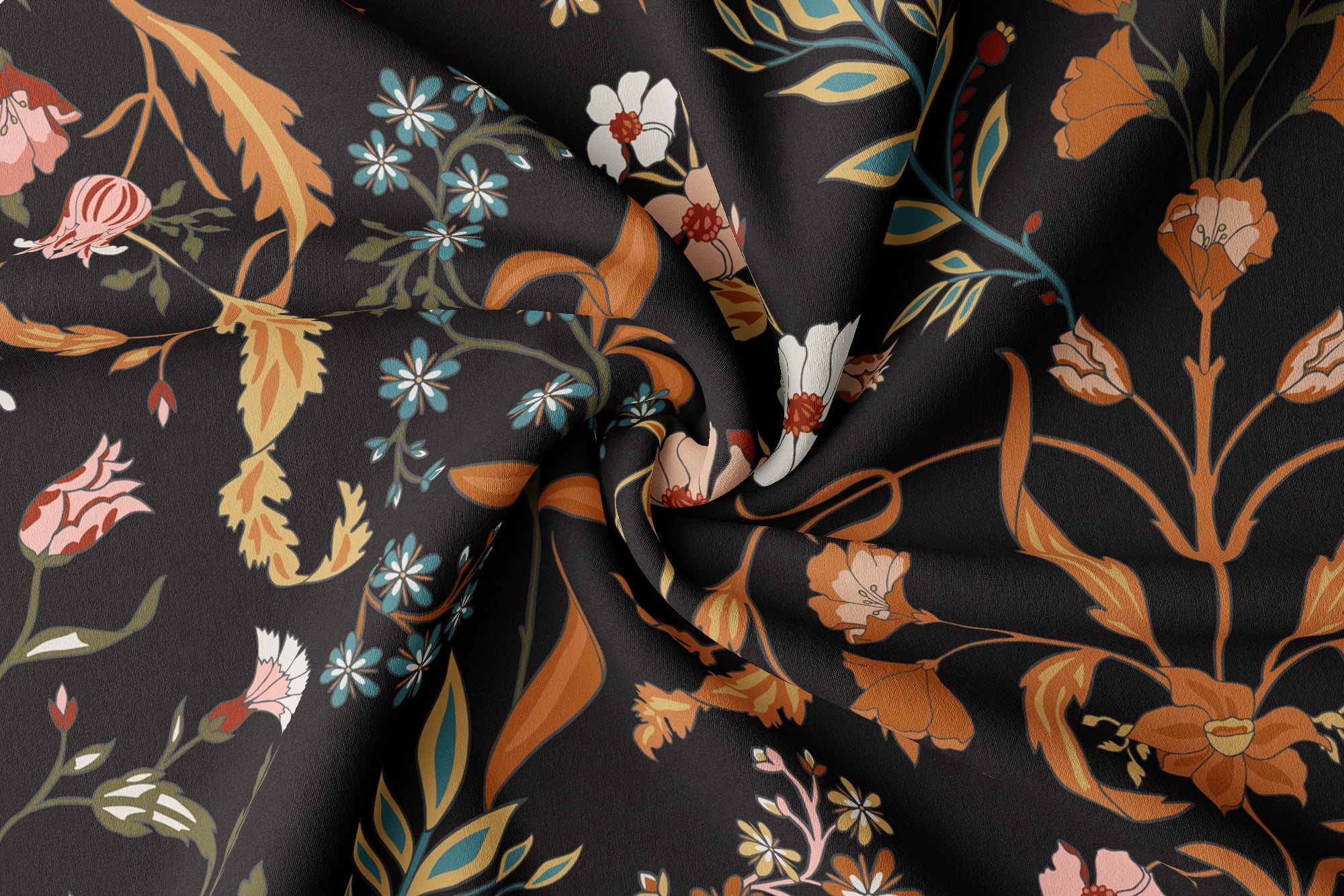 Sweet Jojo Designs Boho Floral Wildflower Black and Orange Girl Photo Op Fitted Crib Sheet