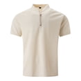thumbnail image 4 of RMGVDSD Mens Henley Shirt Short Sleeve Polo Golf Shirts Stand Collar Casual Breathable Comfortable Summer Tops Textured Business Wear Basic Work Shirts, 4 of 4