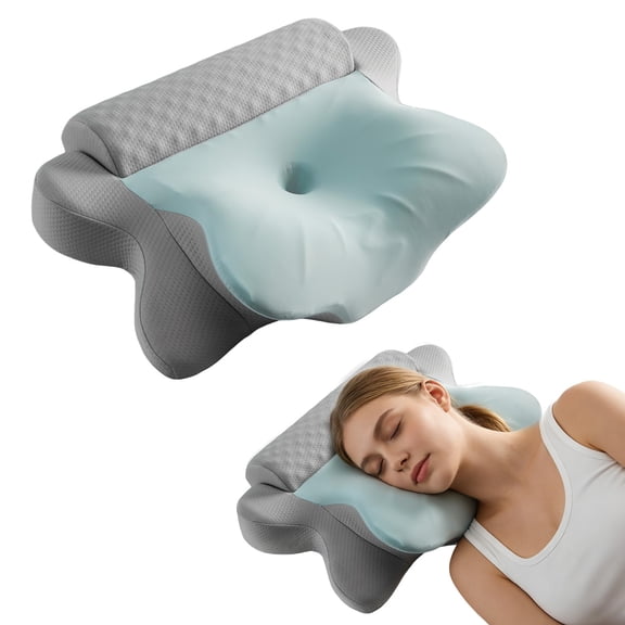 24.815.35.1 Inch Memory Foam Cervical Pillow, Cooling Cover Orthopedic Neck Support Cushion