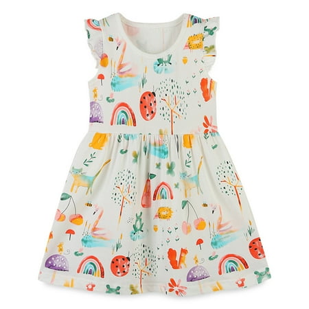 

Girls Colorful Rainbow Animals Fruits Sundress Q731-1 Sizes 2-7