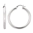 thumbnail image 2 of JewelStop 925 Sterling Silver Hoop Earrings - 35 mm (1.38 Inch.) X 4 mm (0.16 Inch.), 2 of 4