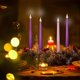 thumbnail image 5 of 4 Pieces LED Flameless Advent Candle Set Purple and Pink Advent Taper Candles for Christmas Advent Rituals, Casting Chimes, Spells, 5 of 5