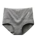 thumbnail image 3 of Women High Waist Cotton Jacquard Briefs Plus Size Female Solid Panties Breathable Underwear, 3 of 3