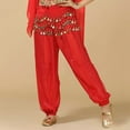 thumbnail image 3 of Sequin Pants Belly Dance Performance Dance Pants With Waist Chain Chiffon Highlight Pants, 3 of 3