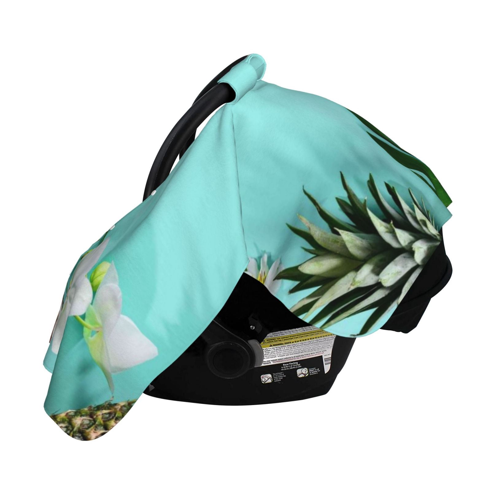 Naloa Tropical Pineapple Baby Car Seat Cover, Breathable Baby Carrier Cover, Multiuse Baby Carrier Cover & Nursing Breastfeeding Cover