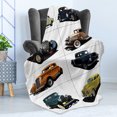 thumbnail image 4 of Cars Soft Flannel Fleece Throw Blanket, Rare Fifties Vintage Vehicle Closed Roof Tops Original Timeless Automobile Graphic, Cozy Plush for Indoor and Outdoor Use, 50" x 70", Multicolor, by Ambesonne, 4 of 5
