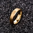 thumbnail image 3 of 6mm Gold Plated Tungsten Rings for Men Women Matte Finish Wedding Band with Beveled Edges, 3 of 5