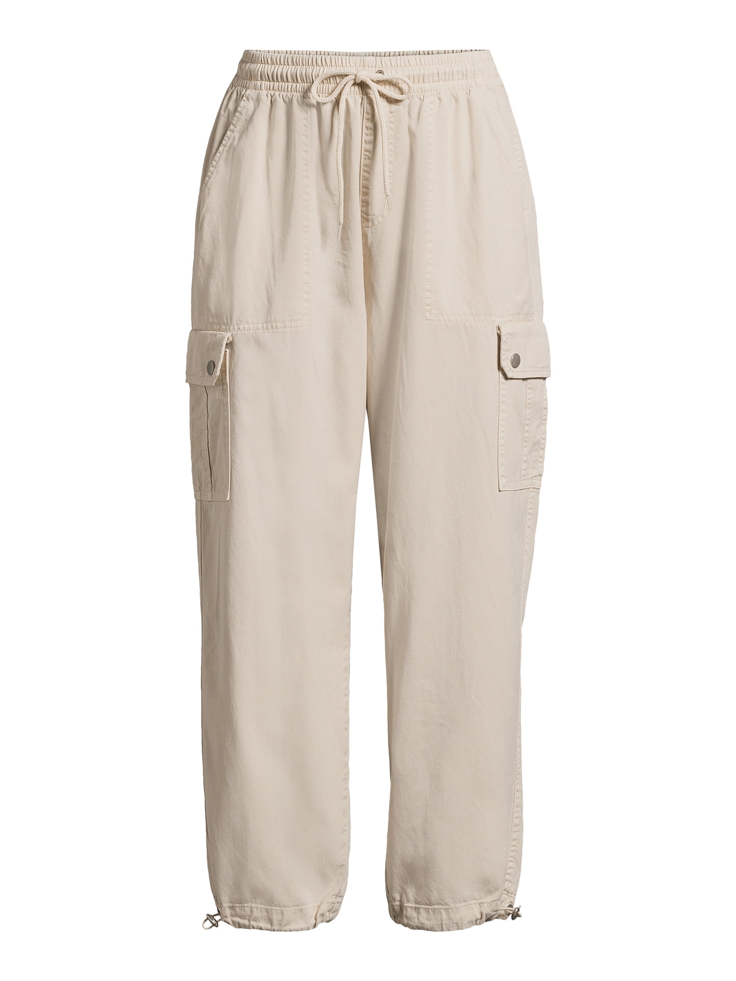 Time and Tru Women's Parachute Cargo Jogger Pants, 26", 27", 28" Inseam, Sizes XS-XXXL