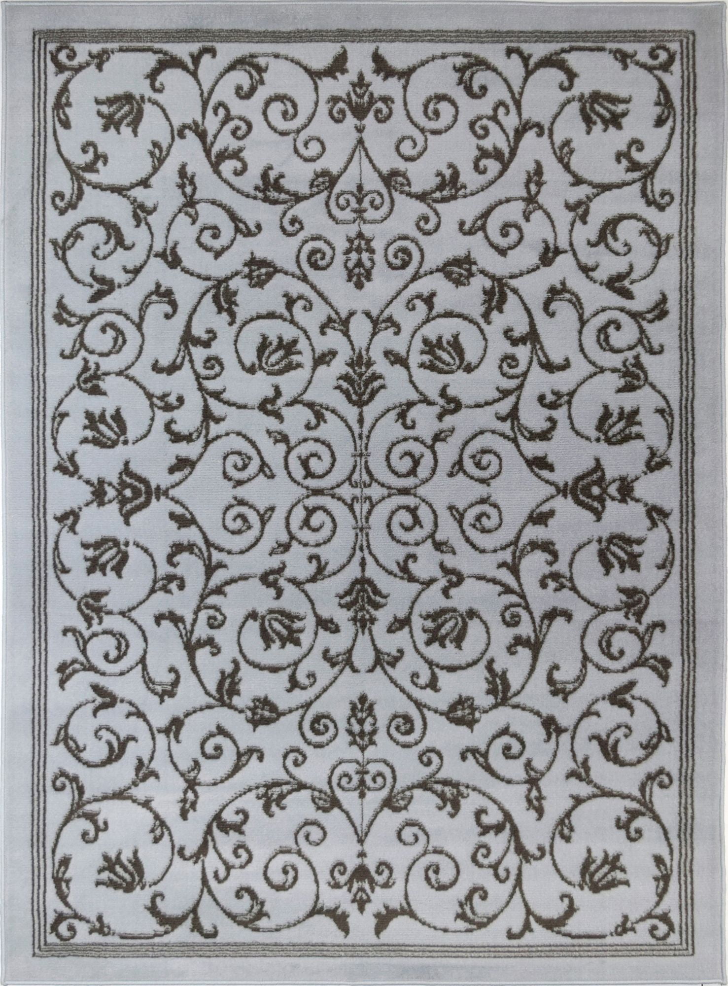 Belfort BM20A Vines Blue scroll Transitional light blue Area Rug, 9'x12'