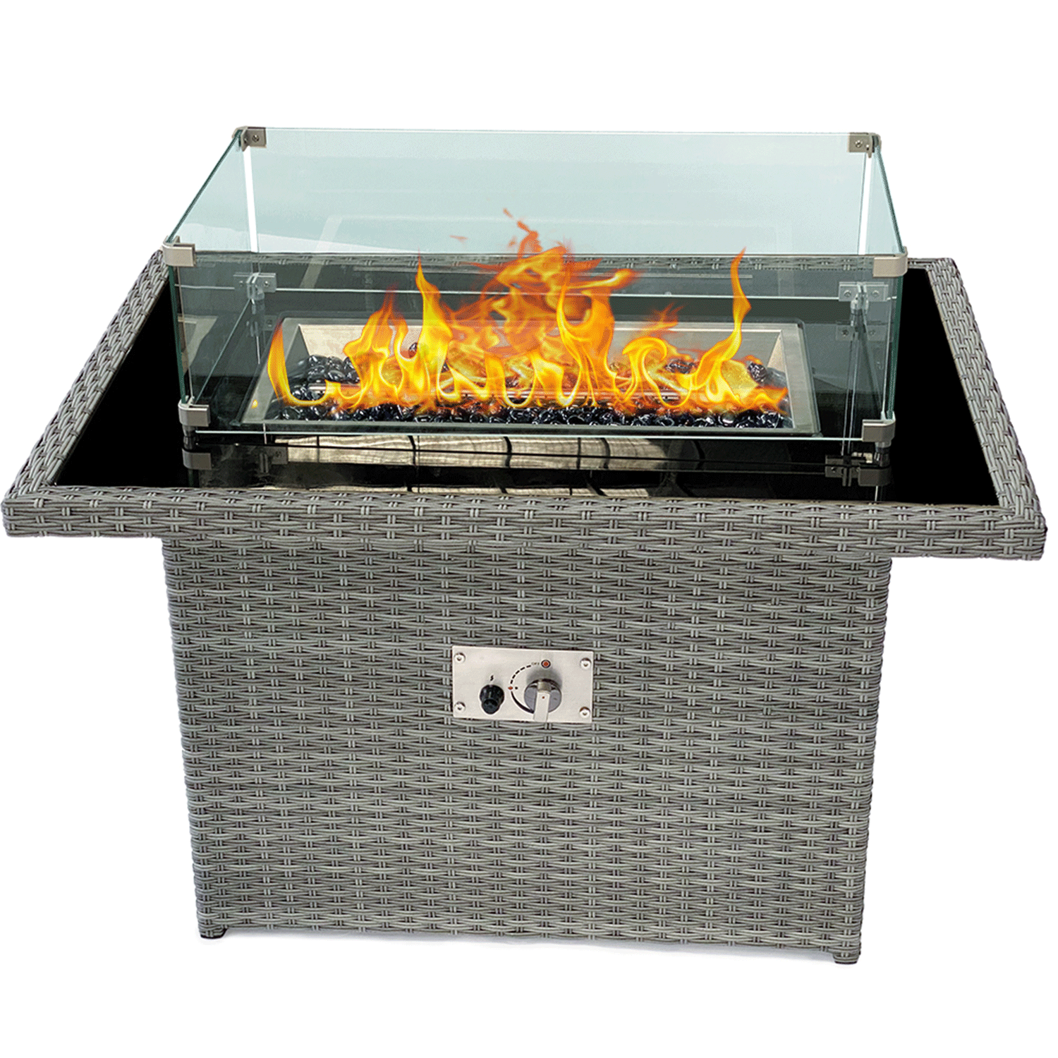 Ezcheer 40 inch Outdoor Gas Fire Pit Table, 50,000 BTU Propane Fire