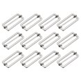 thumbnail image 1 of Deslizantes Hebillas, 12uds 35x15x2,2mm Metal Rectángulo Tri-deslizante Deslizamiento Hebilla Rodillo Pasador Hebilla Ajustador para Cinturón Bolso DIY Accesorios, Plateado Tono, 1 of 5