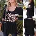 thumbnail image 2 of Top de manga larga con estampado de leopardo y cuello redondo para mujer Fridja  ghj987+4664, 2 of 9