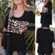 thumbnail image 2 of Top de manga larga con estampado de leopardo y cuello redondo para mujer Fridja  ghj987+4663, 2 of 9