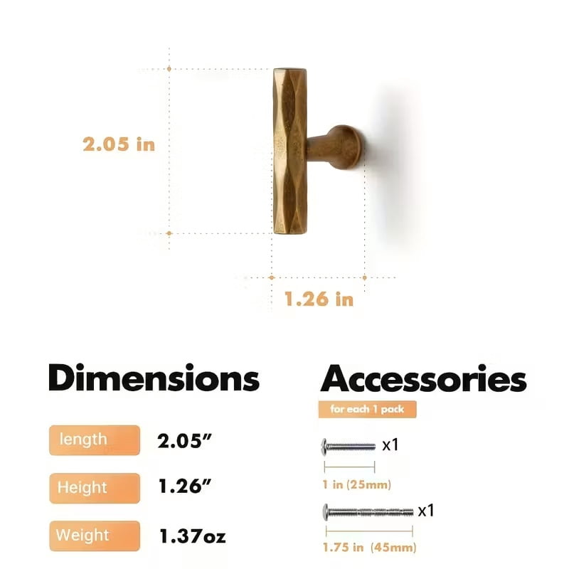 2pcs Vintage Brass Cabinet Handles - Water Ripple Design Knobs for Bedroom and Kitchen, Durable Zinc Alloy Drawer Pulls