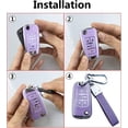 thumbnail image 6 of Key Fob Cover Compatible with Chevrolet Camaro Cruze Malibu Equinox Trax Volt Impala Sonic Spark Aveo Orlando GMC Terrain Buick Regal Encore Verano Allure Keychain Case Holder Protector,Blue, 6 of 6