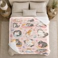 thumbnail image 5 of Sleeping Kittens Watercolor Pink Pattern Whimsical Gentle, Playful Pet Portrait Pattern, Warm Flannel Blanket for Living Room and Bedroom, Cat Lovers Just Because Gift, Pet Lover Home Decor, 5 of 9