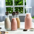 thumbnail image 2 of Kook 6-Pc Mini Glass Carafe with Lid Kitchen Set, 17.3 Oz Glass Bottles with Caps, 2 of 5
