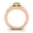 thumbnail image 4 of 2.00 Carat Round Cut Peridot Gemstone & Natural Diamond Classic Ring for Engagement Solid 14K Rose Gold Size 10.5 by Diamond Capitals, 4 of 8