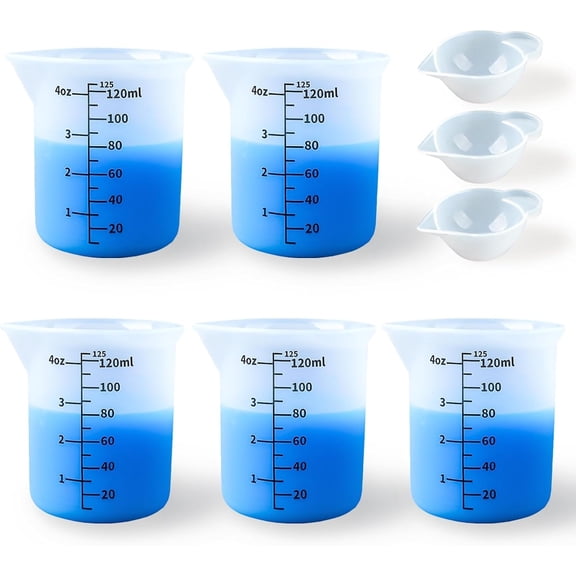 Silicone Resin Measuring Cups Tool Kit, Silicone Popsicle Stir Sticks, Pipettes, Finger Cots for Epoxy Resin Mixing, Molds, Jewelry Making, Waxing, Easy To Clean Res