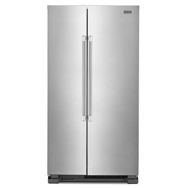 Maytag MSS25N4MKZ 25 Cu. Ft. Stainless Steel Side-By-Side Freestanding ...
