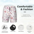 thumbnail image 6 of Picia Retro Floral pattern Mens Swim Trunks with Compression Liner Stretch Beach Shorts Quick Dry with Zipper Pockets No-Chafing Board Shorts-3X-Large, 6 of 9