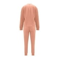 thumbnail image 6 of Elainilye Fashion Women Two Piece Outfits Fall Sweatsuit Casual Round-Neck Button Long Sleeve Top Elastic Waist Pants Sets,Pink, 6 of 9