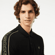 Lacoste NOIR/LIMEIRA Men's Colorblocked Polo Shirt, US Large