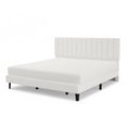 thumbnail image 1 of Suede Upholstered Platform Bed Frame with Adjustable Tufted Headboard – Full Size, Sturdy Noise-Free Support, No Box Spring Needed, Easy Assembly – Pink, 1 of 8