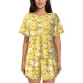 thumbnail image 1 of Fotbe Baby Chicks Conjunto de Pijama Estampado para Mujer, 2 Piezas, Ropa de Dormir con Camiseta de Manga Corta y Shorts Suaves-Large, 1 of 6