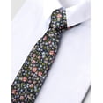 thumbnail image 2 of Barry.Wang Men's Cotton Ties Flower 3.15" Necktie Printed Skinny Tie Sets Clip Extra Long Flower Wedding Party Blue, 2 of 7