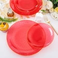 thumbnail image 3 of Exercise & Fitness 60 Pcs Red Plasitc Plates, Clear Red Disposable Plates With Gold Rim, Fancy Party Plates, red Hammered Plastic plates Include 30 Dessert Platos, 30 Dinner Platos, 3 of 17
