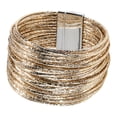 thumbnail image 3 of Pulsera envolvente para mujer, brazalete de aleación de zinc multicapa, accesorio de joyería de moda para Estilo dorado B, 3 of 9