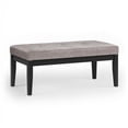thumbnail image 1 of Lacey 43" W Rectangle Tufted Ottoman Bench in Distressed Gray Taupe Faux Leather, 1 of 10