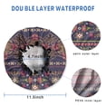 thumbnail image 3 of Shower Caps,Purple Boho Tribal Floral and Mandalas Pattern Waterproof Shower Cap for Women 4 Pieces,Double Reusable Hair Cover for Shower PEVA Elastic Stretch Hem, 3 of 7