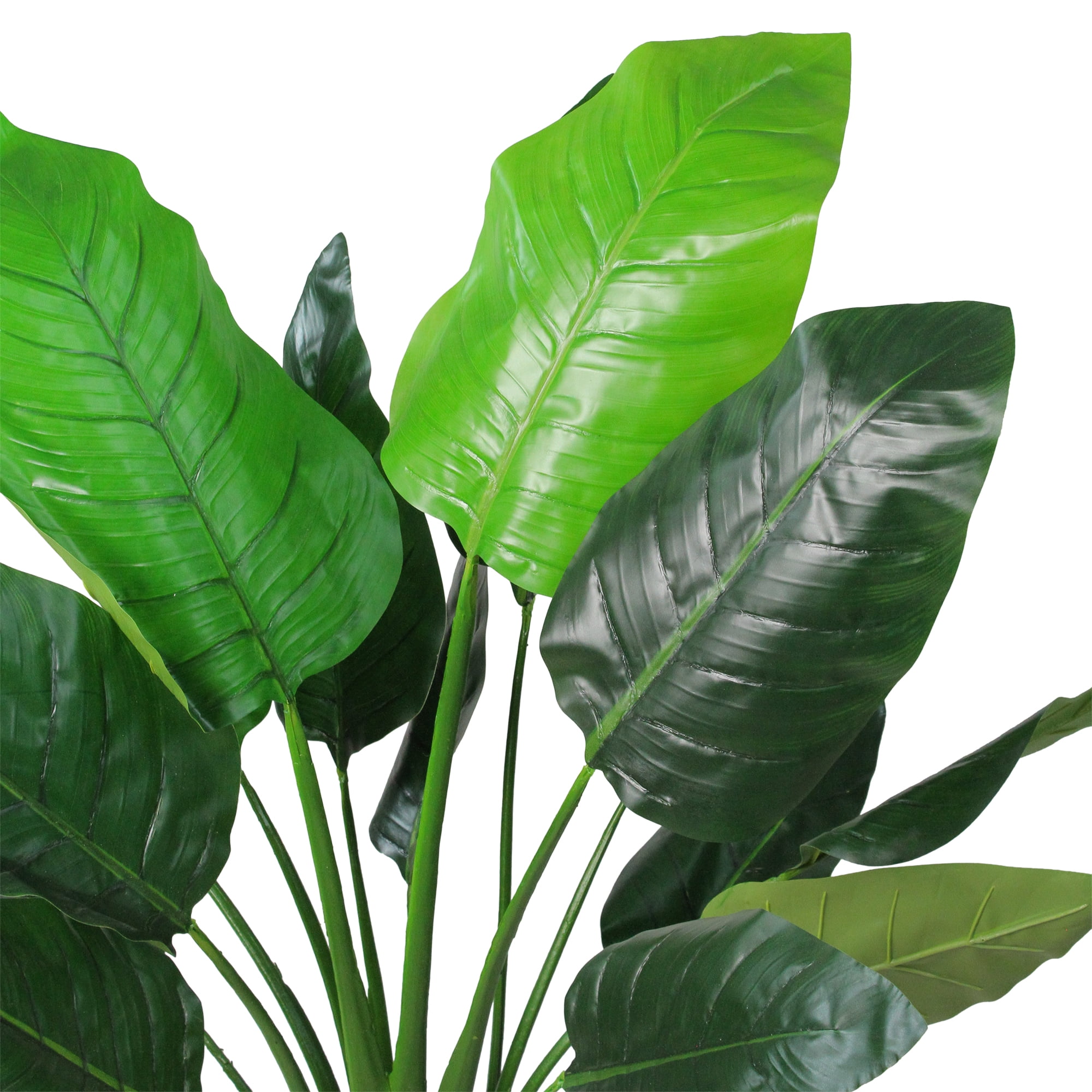 42" Artificial Green Bird of Paradise Plant with Black Pot