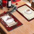 thumbnail image 7 of Steadline Red Christmas Linen Placemat - Washable Stain Resistant Table Mat with Holiday Print for Dining Room Kitchen Festive Decor Insulation Pad, 7 of 7