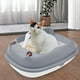 thumbnail image 2 of Caja de arena para gatos, bandeja de arena para mascotas, caja de arena para gatos, lavabo profundo, marco desmontable semicerrado, suministros fácile Gris L jinwen Bandeja de arena para gatos, 2 of 8
