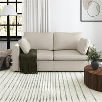 Mainstays Chatham Cloud 74" 3 Seater Upholstered Sofa Couch Modular Design, Cream