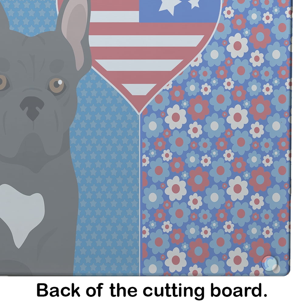 Black French Bulldog Glass Cutting Board Large 12 in x 15 in