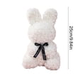 thumbnail image 3 of Hyknon Valentine's Day Bunny Shape Artificial Rose with Lights, Cute Large Flower Rabbit Sculpture Ornaments with Bowknot, Handmade Multifunctional Bunny Statue for Gift Wedding Home Decor, White, 3 of 6
