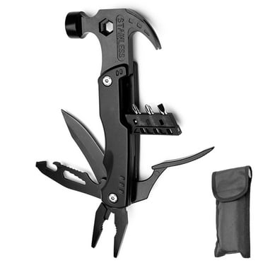 Syenll 12 in 1 Hammer Multitool, Outdoor Camping Gear Survival Tool with Durable Sheath Fathers Day Birthday Gifts for Men Dad
