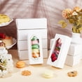 thumbnail image 4 of 24 Pcs Macaron Drawer Boxes 6.1x2.56x1.97inch Pastry Cardboard Dessert Box With Window Cardboard Packaging Boxes Bakery Pastry Boxes for Biscuits Desserts Donut Cupcakes White, 4 of 9