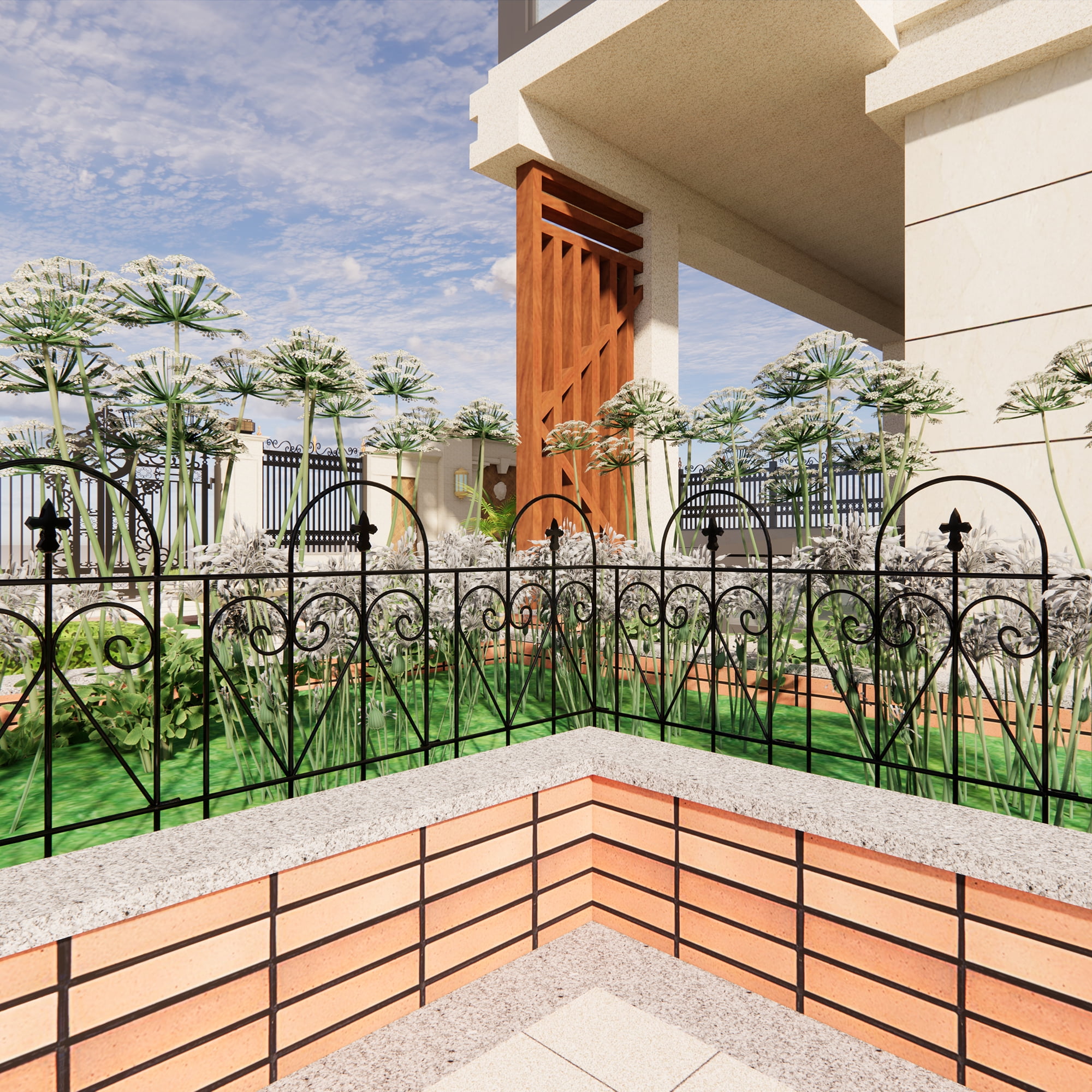 Miniyam Metal Garden Fence, Rustproof, 7 Packs, Pet Barrier, Outdoor Yard Fence, 24"H
