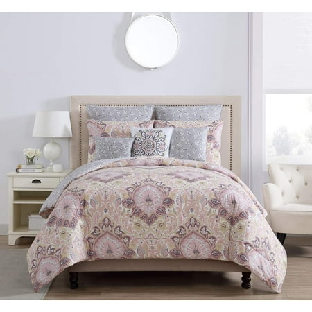Mainstays Multicolor Damask Medallion Talon 8 Piece Bedding