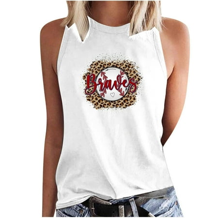 

Zodggu Graphic Tank Shirts for Women Leopard Baseball MoM Print Camiso Summer Racerback High Neck Shirts Slim Fit Flowy Casual Tunic Crop Tops Soft Cotton Seamless Sleeveless Womens Tops White 6