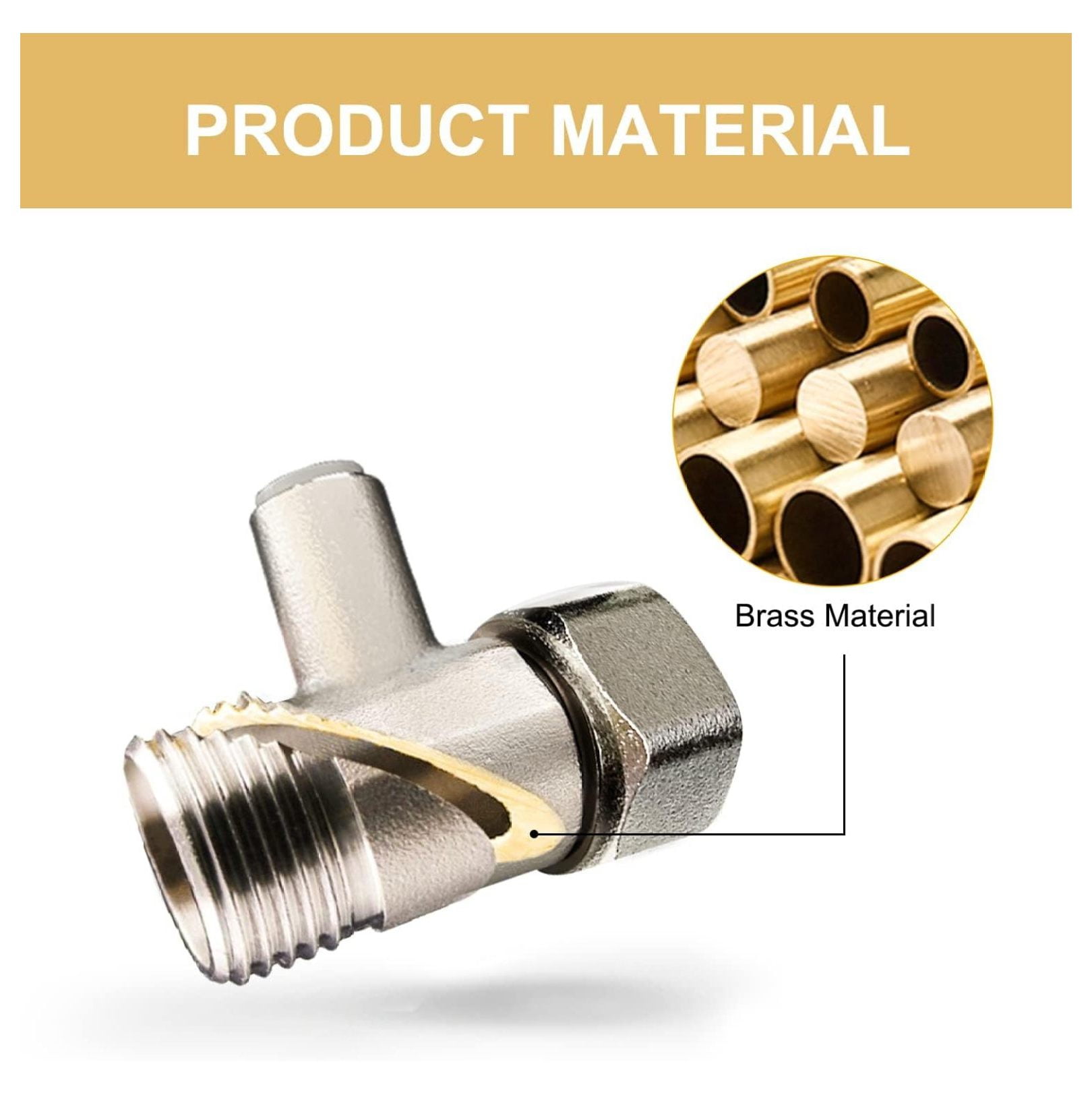 3 Way Tee 7/8" x 7/8" x 1/4" Bidet T Adapter for Toilet Bidet Sprayer, Brass T Connector for Bidet Attachment, Toilet Supply Line Splitter