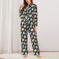 thumbnail image 2 of Pajama Sets for Women 2 Pcs, Colourful Conch Shell Button Down Long Sleeve Sleepwear Lounge PJ Sets, 2 of 6