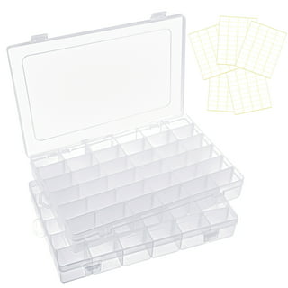 Qweryboo 4 Packs 15 Grids Clear Plastic Organizers and Storage Box